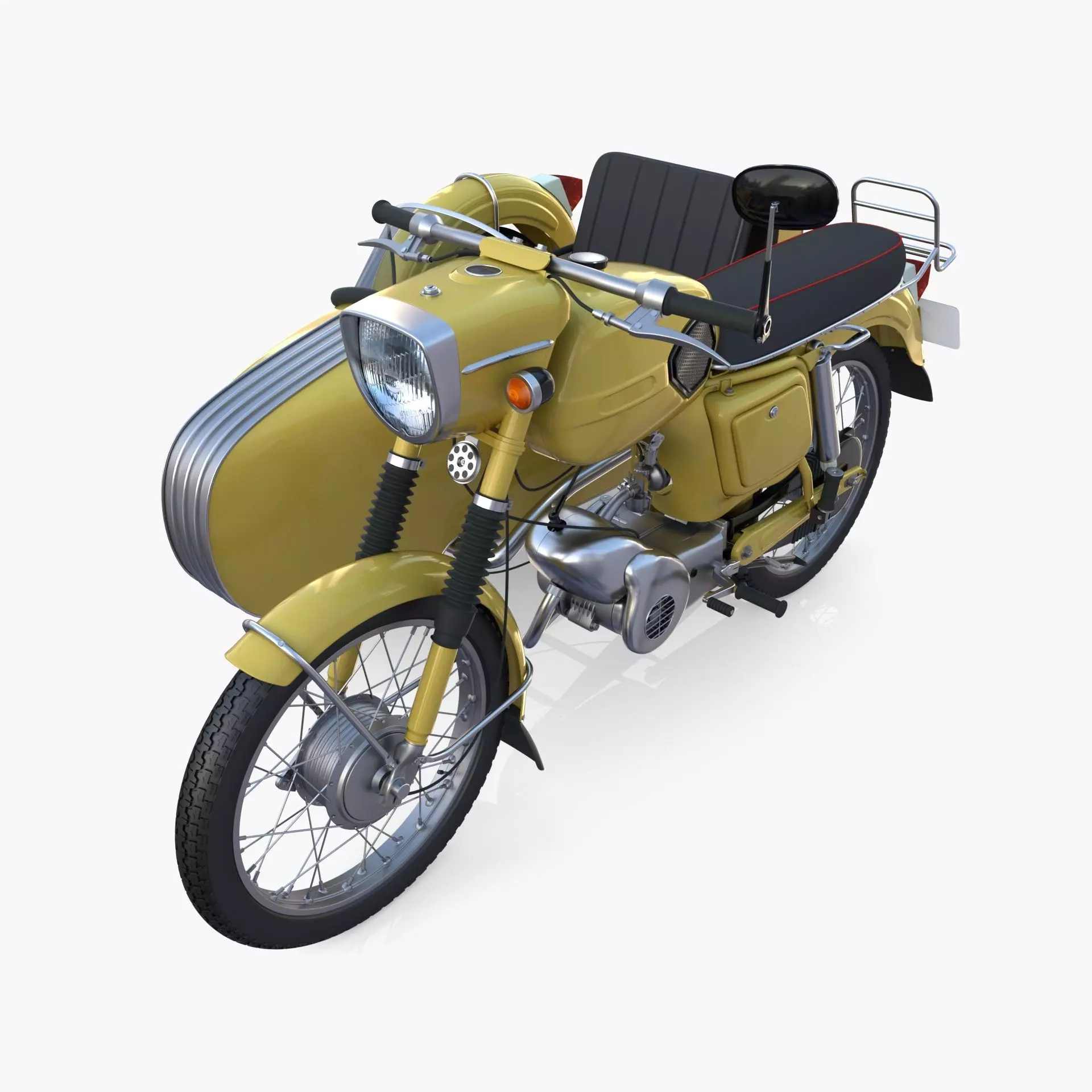 Generic motorcycle w sidecar 3D model_0
