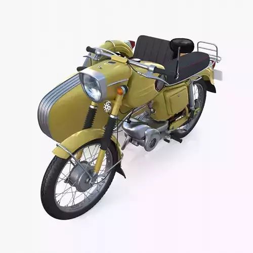 Generic motorcycle w sidecar 3D model