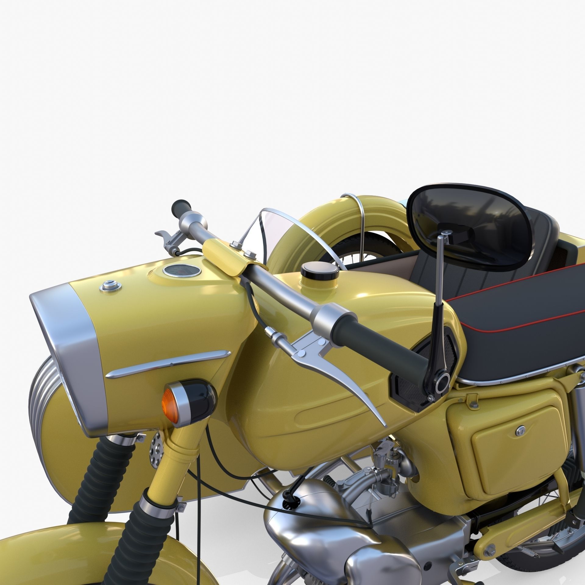 Generic motorcycle w sidecar 3D model_8