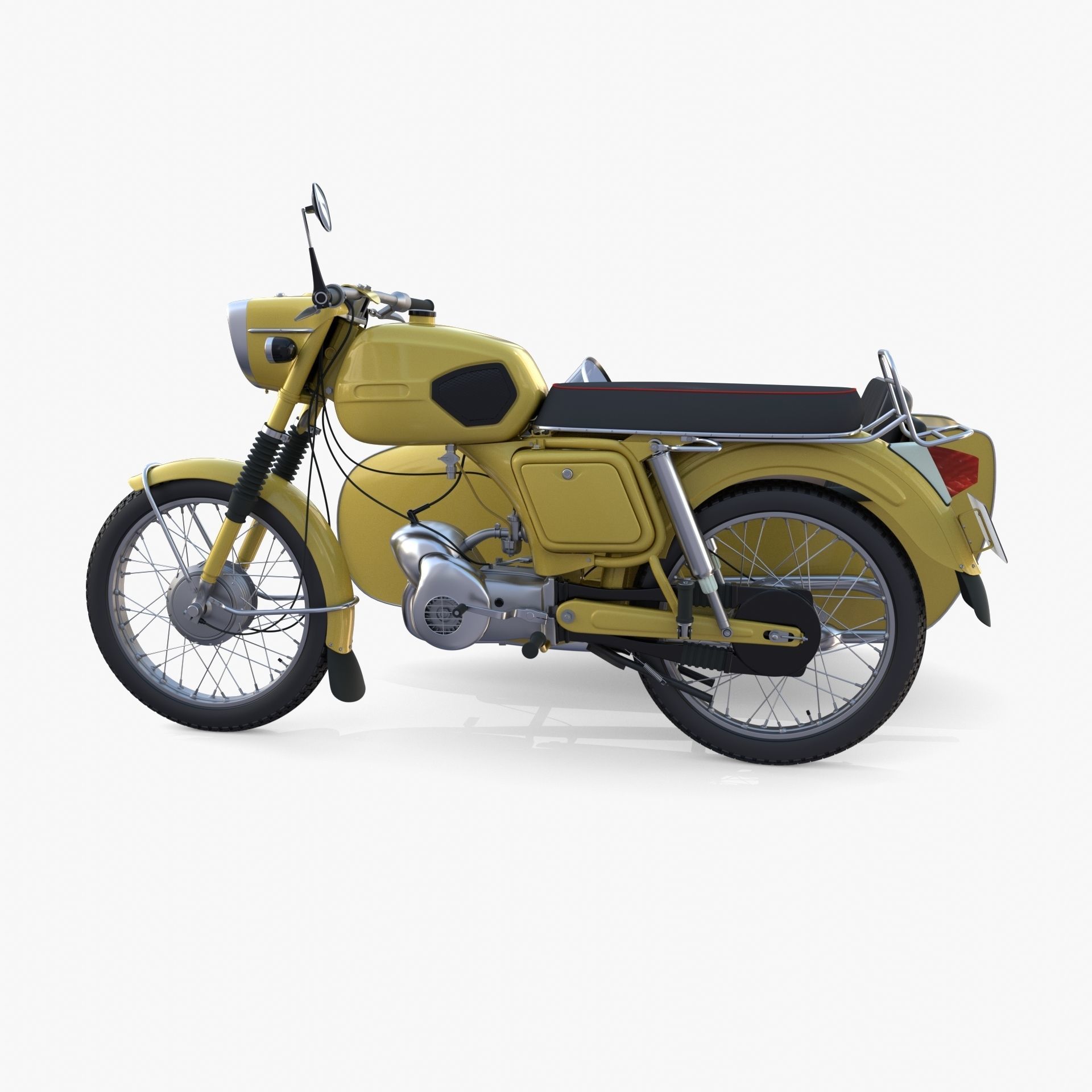 Generic motorcycle w sidecar 3D model_3