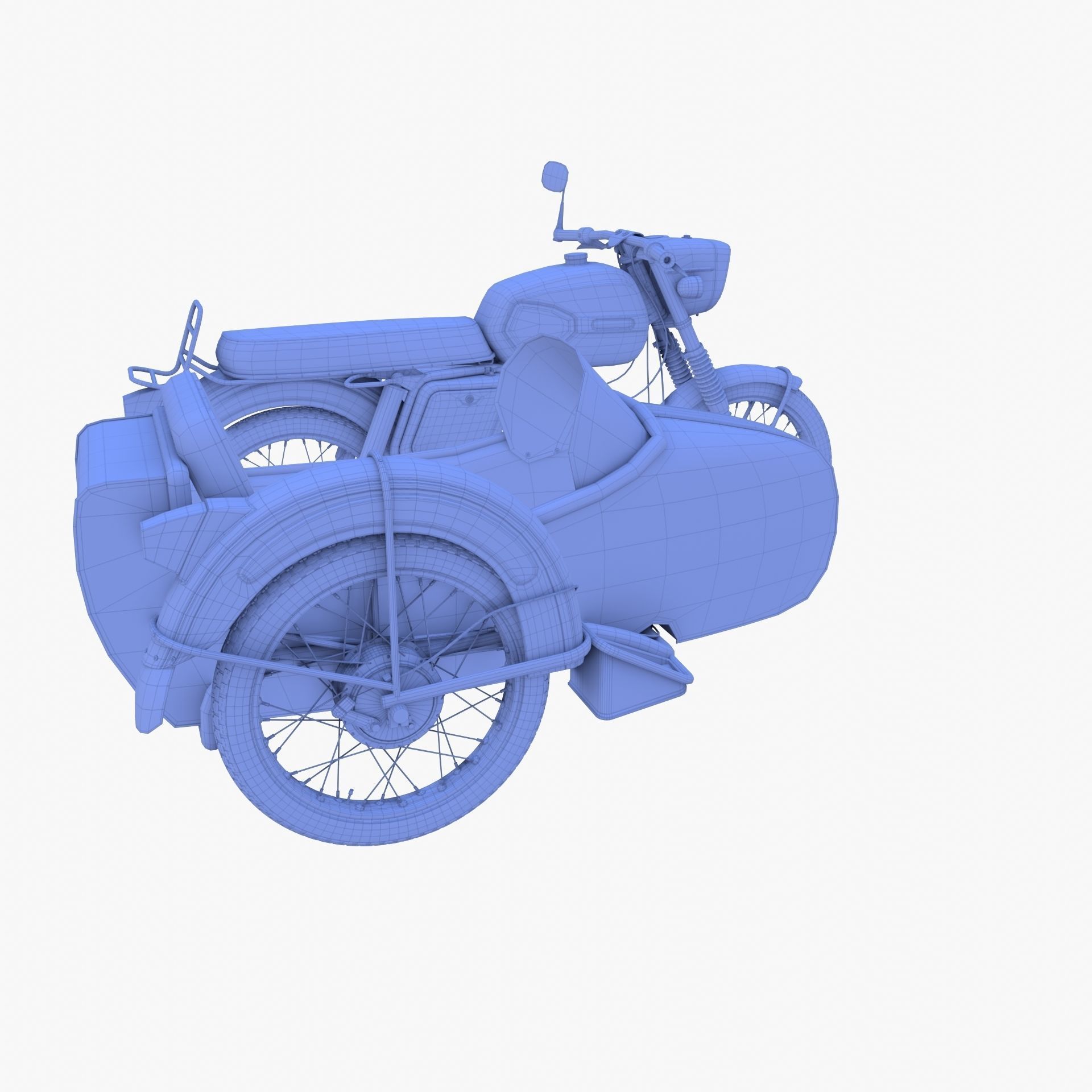 Generic motorcycle w sidecar 3D model_18