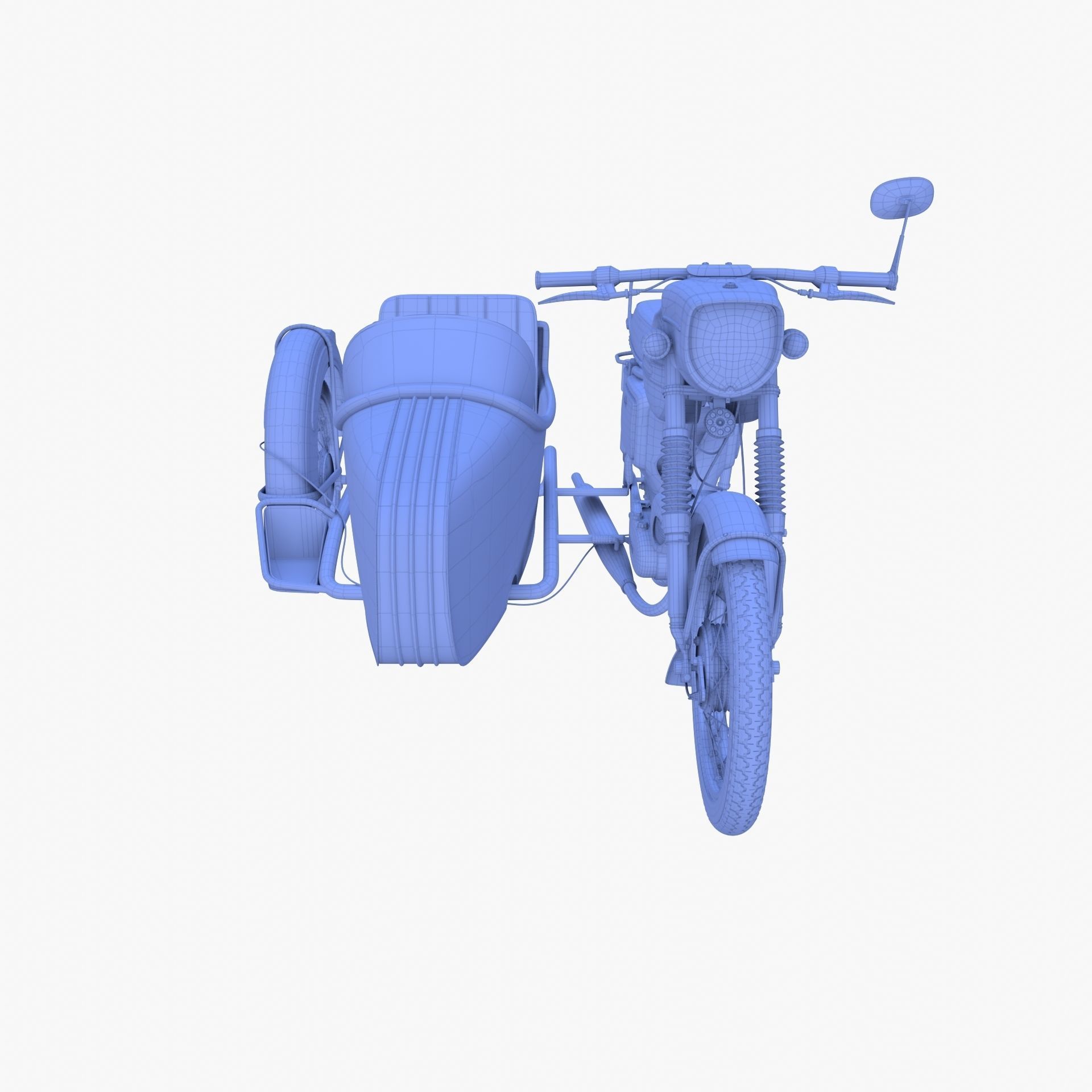 Generic motorcycle w sidecar 3D model_16
