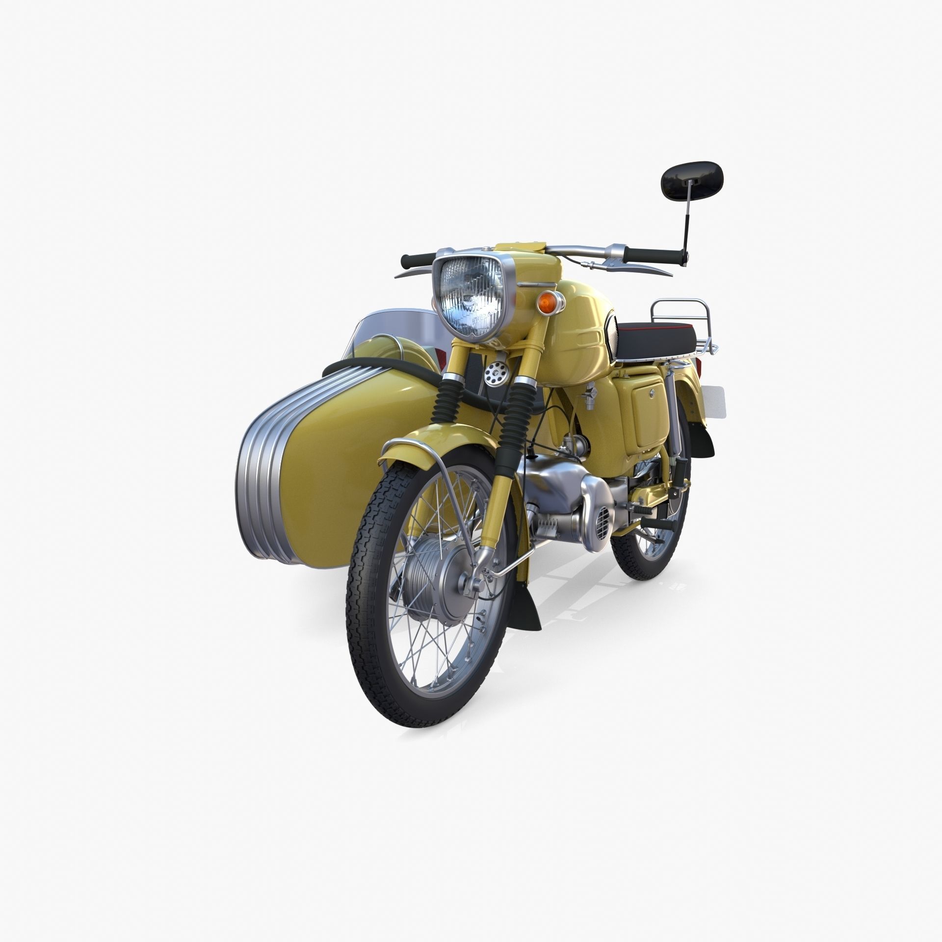 Generic motorcycle w sidecar 3D model_2
