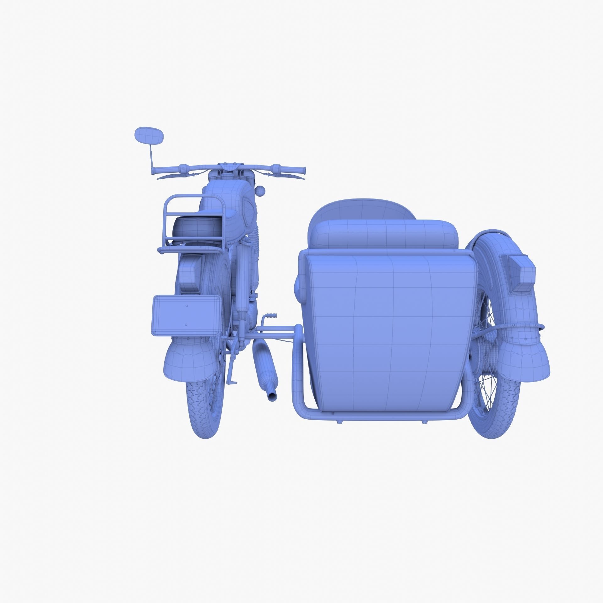 Generic motorcycle w sidecar 3D model_14