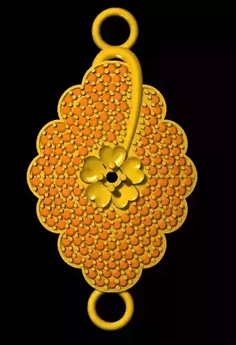 Sidepiece golden flower brooch
