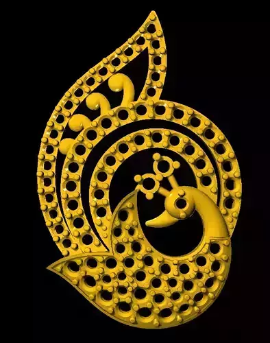 Sidepiece golden peacock