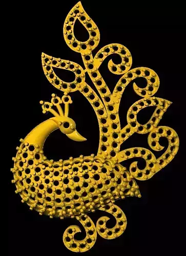 Sidepiece golden peacock