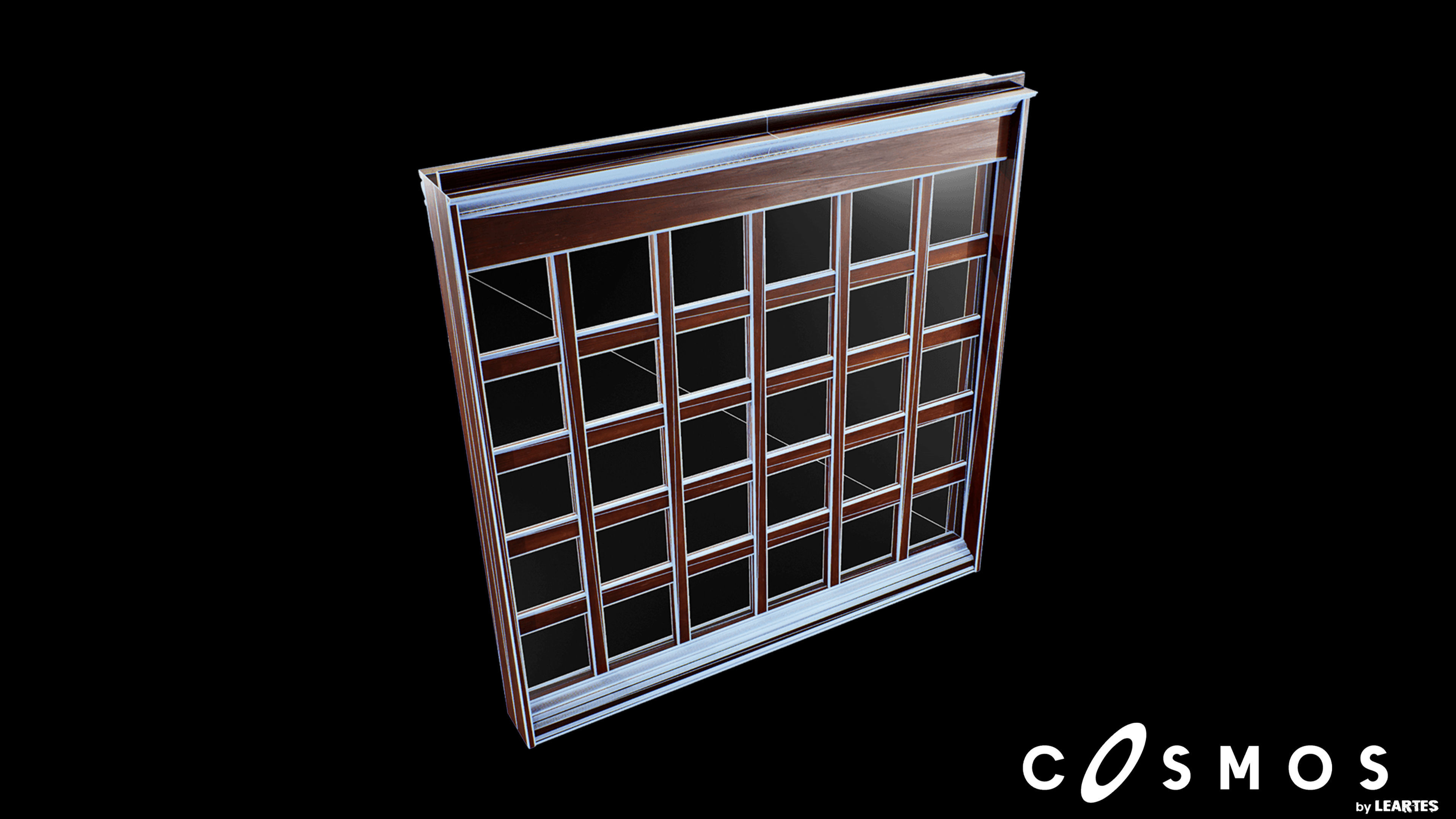 Steampunk Module Double Window Exterior Low-poly 3D model_4