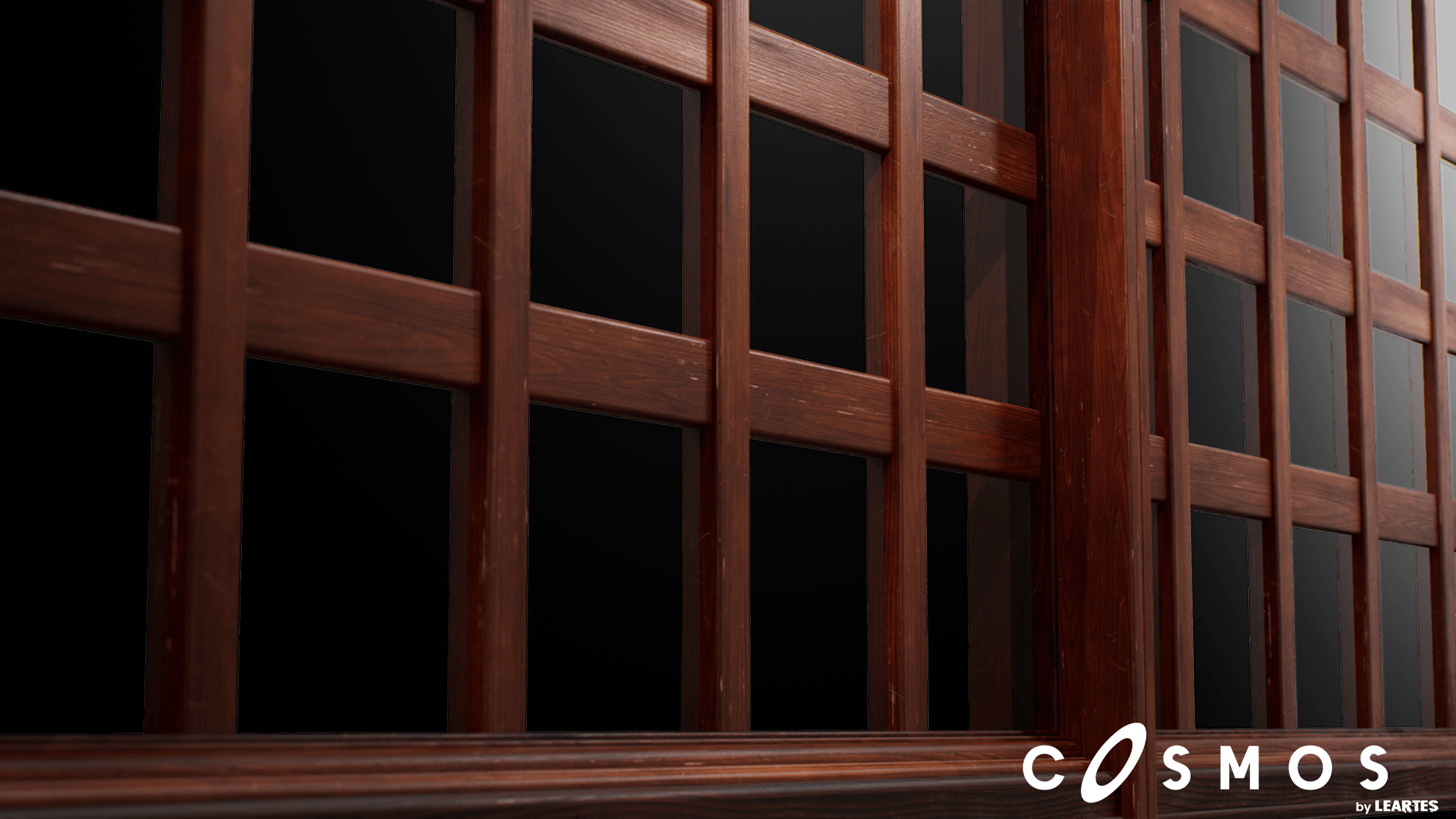 Steampunk Module Double Window Exterior Low-poly 3D model_3