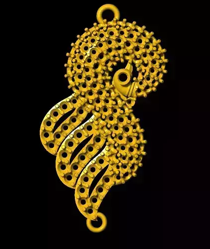 Sidepiece pendant made of gold