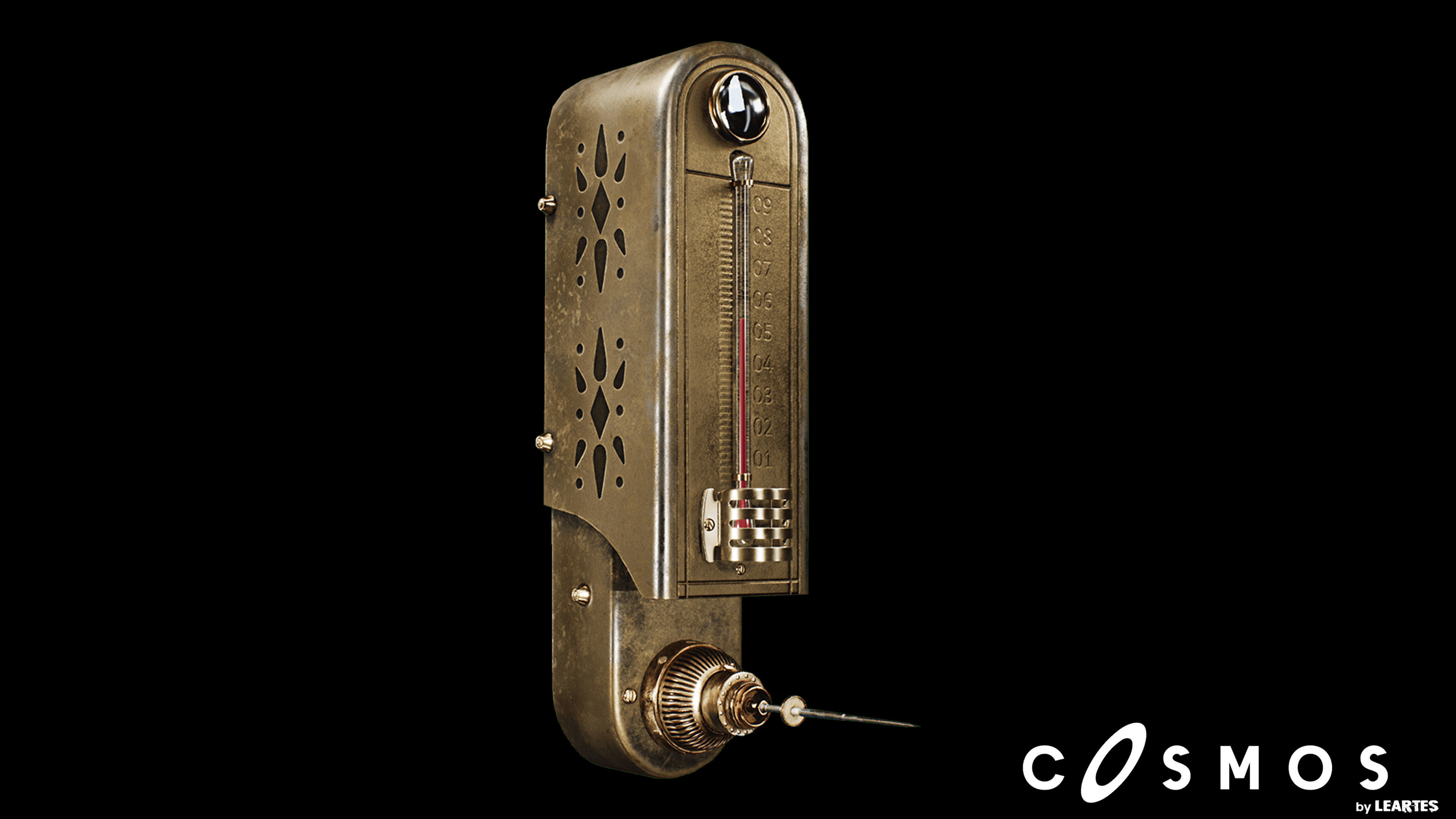 Steampunk Thermometer Low-poly 3D model_1