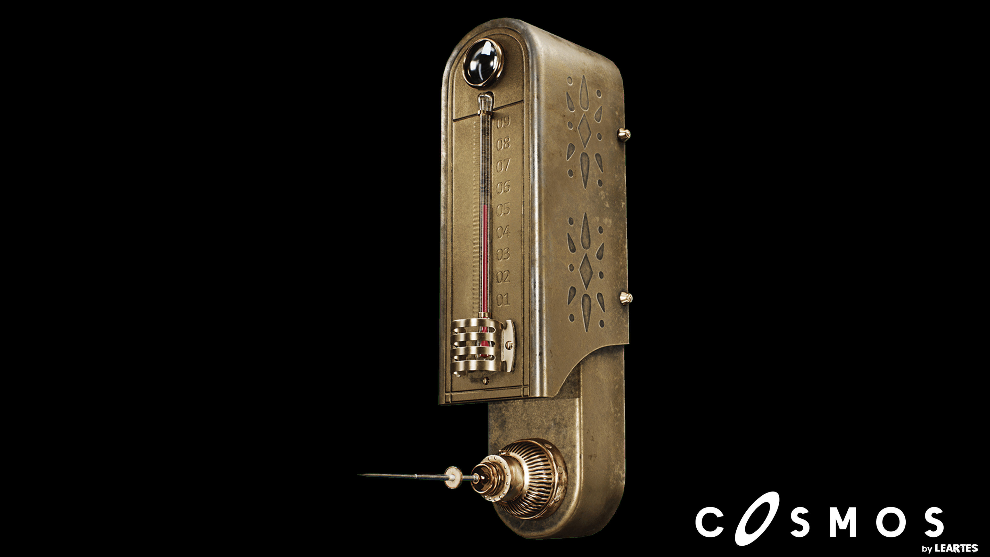 Steampunk Thermometer Low-poly 3D model_2