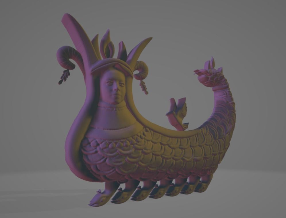 Basilisk model boat with dragon 3D print model_2