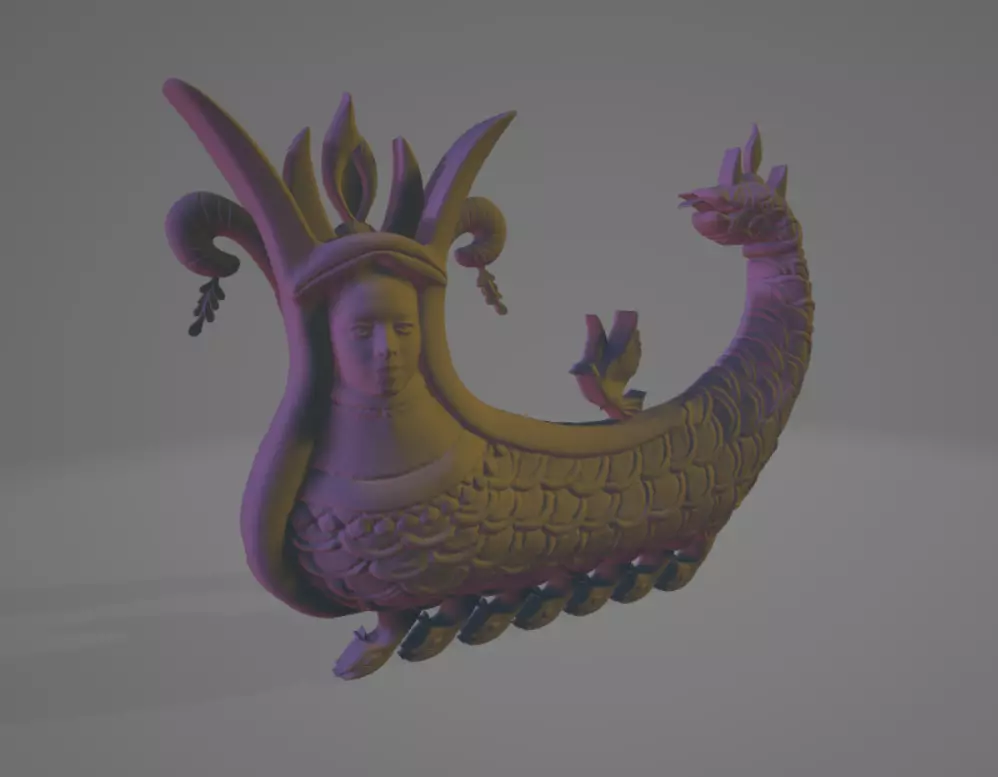 Basilisk model boat with dragon 3D print model_0