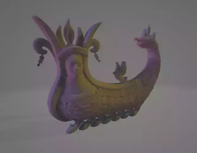 Basilisk model boat with dragon