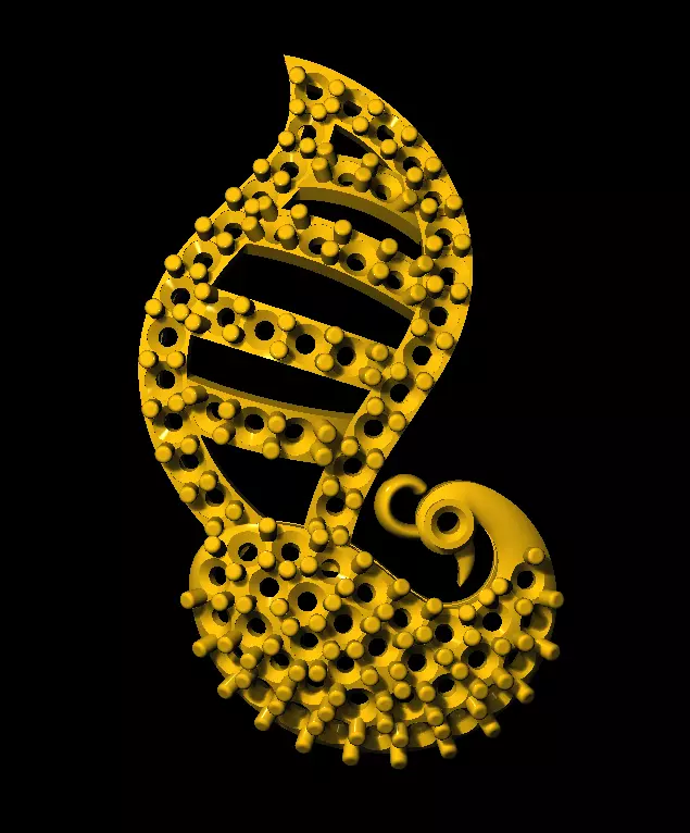 Sidepiece golden dna symbol 3D print model