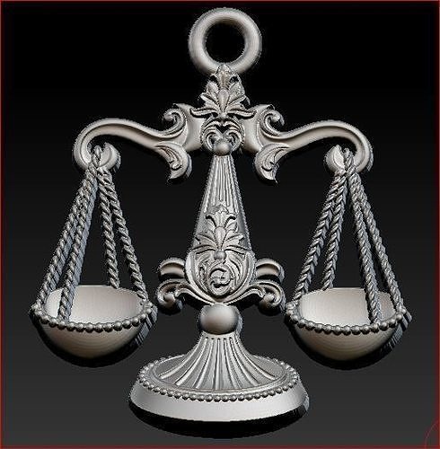 balance pendant zodiac 3D print model