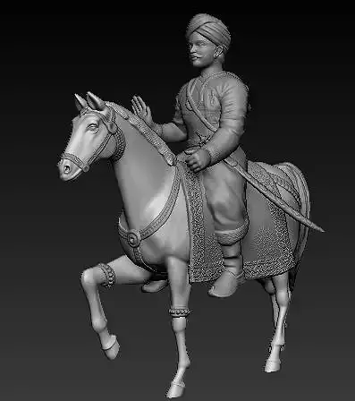  Maharana Pratap and Chetak 3D Printable Model
