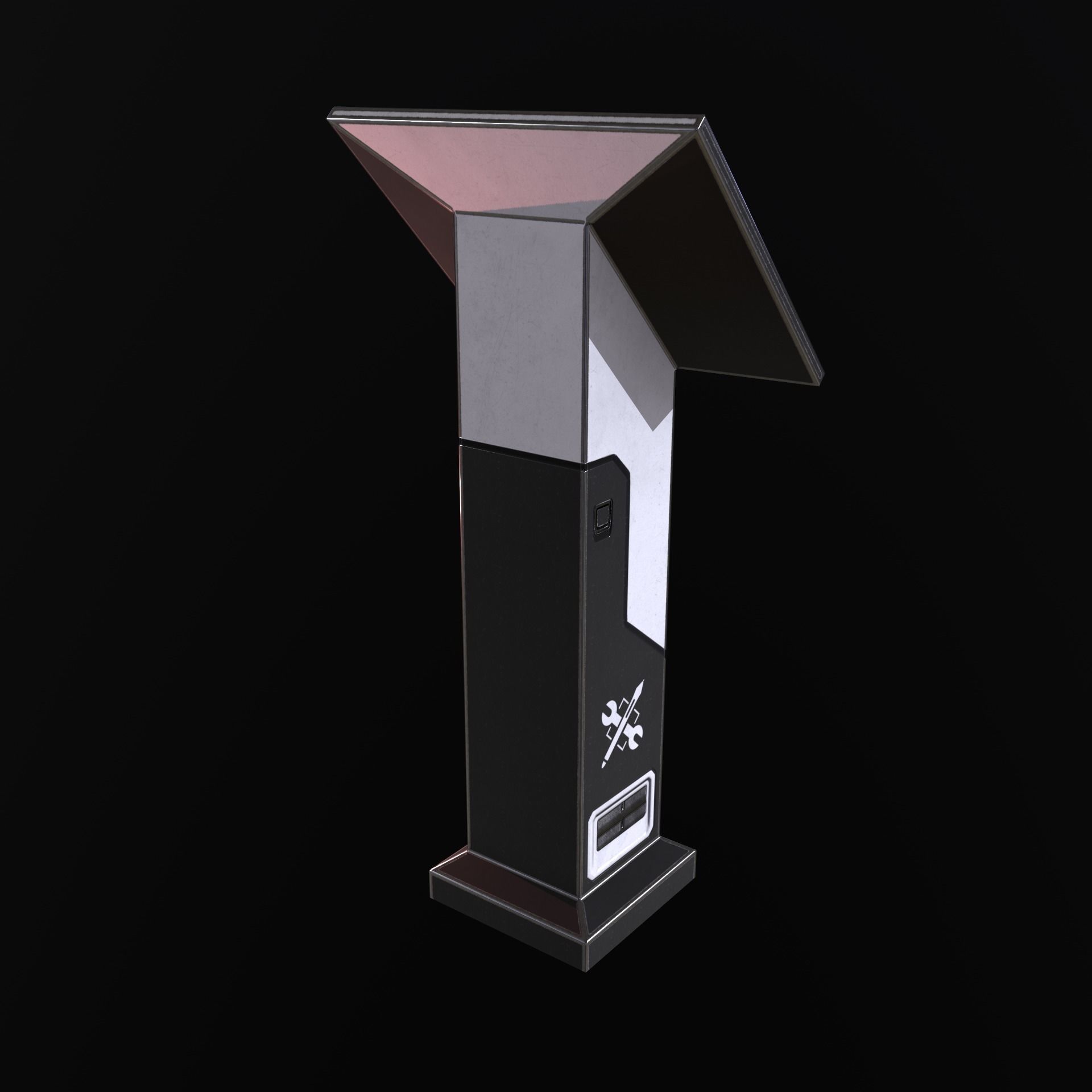 Sci-fi mini Terminal Low-poly 3D model_3