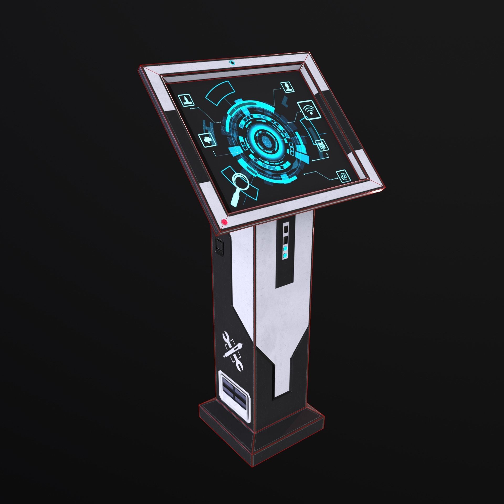 Sci-fi mini Terminal Low-poly 3D model_6
