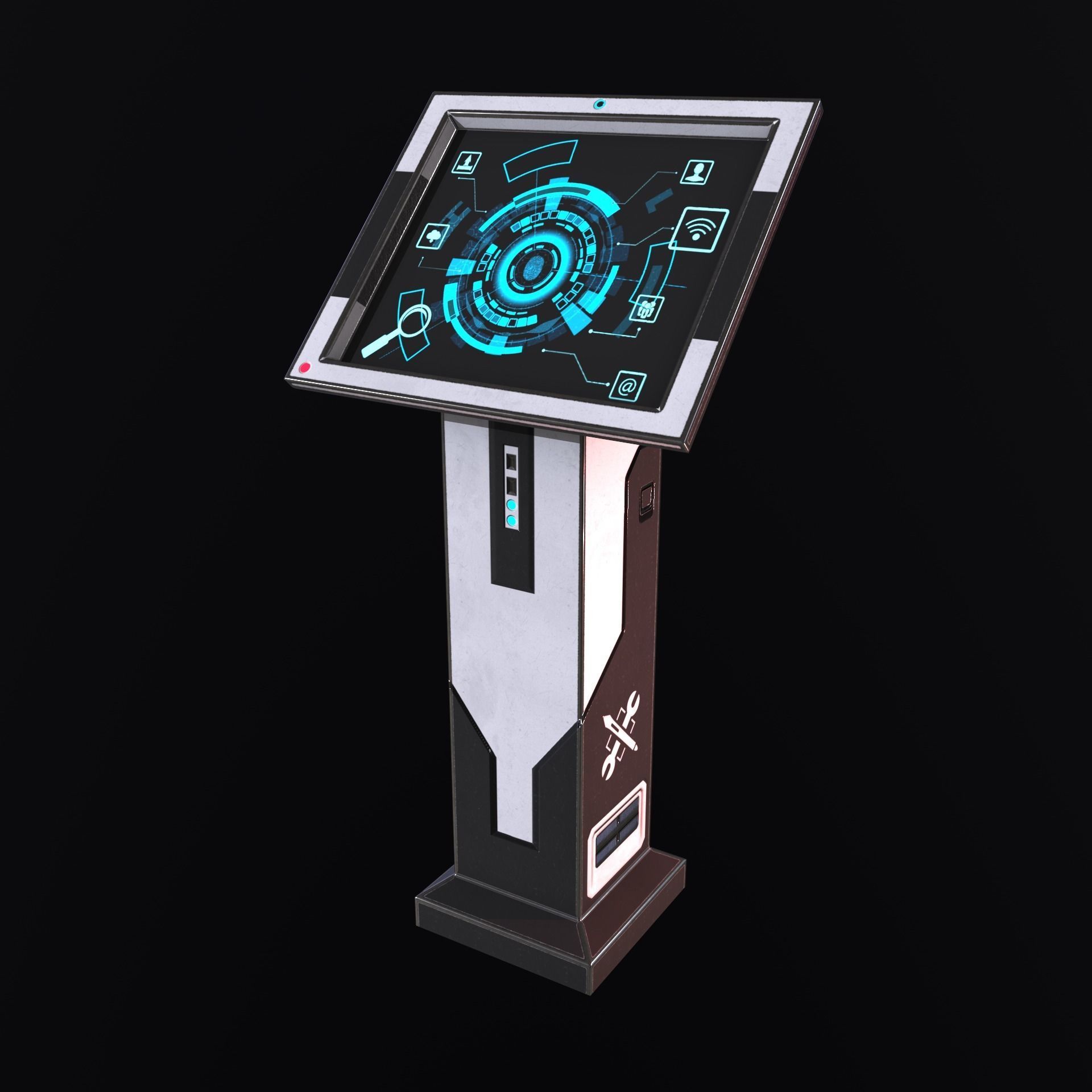 Sci-fi mini Terminal Low-poly 3D model_4