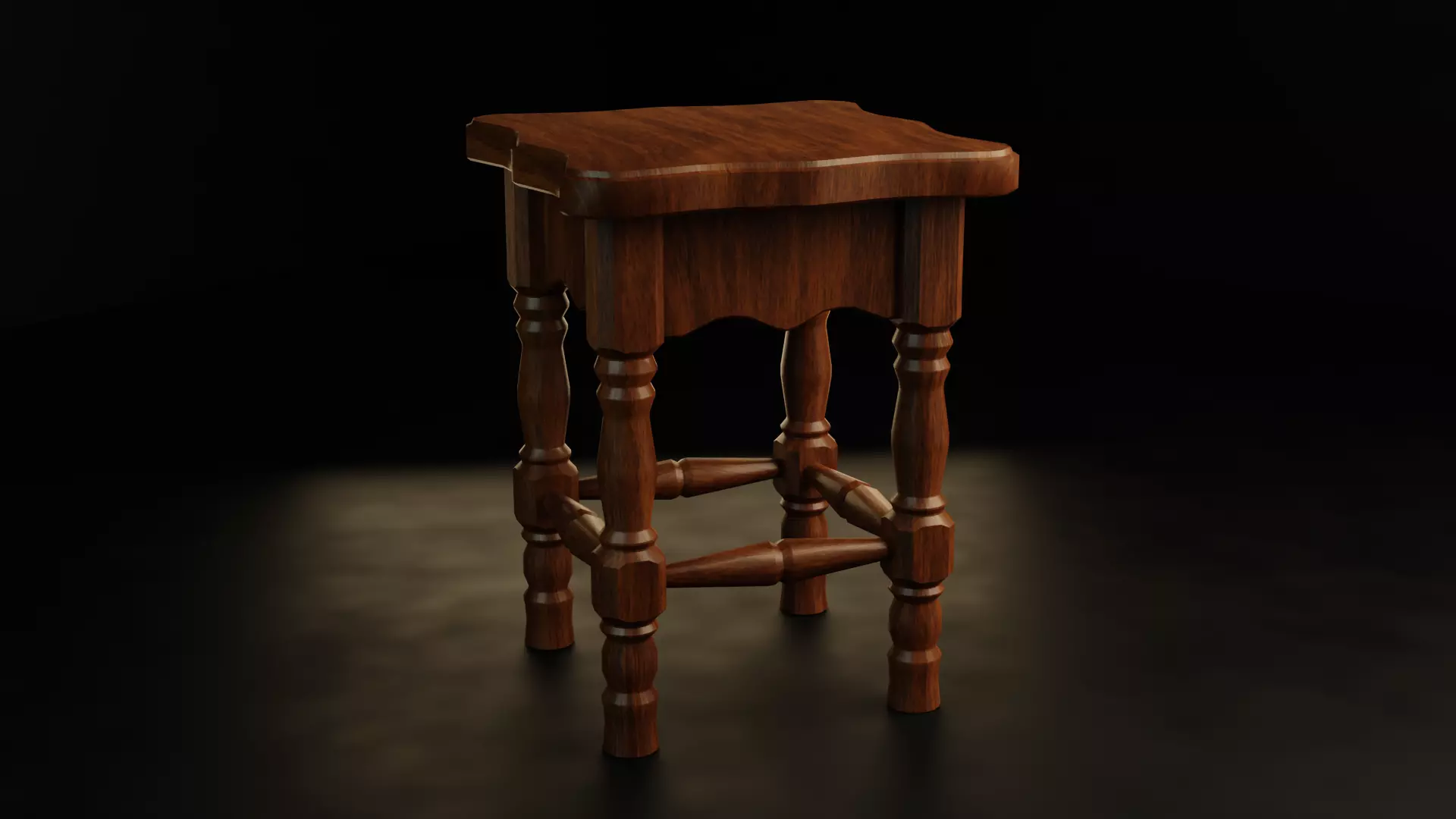 Wooden stool Free 3D model