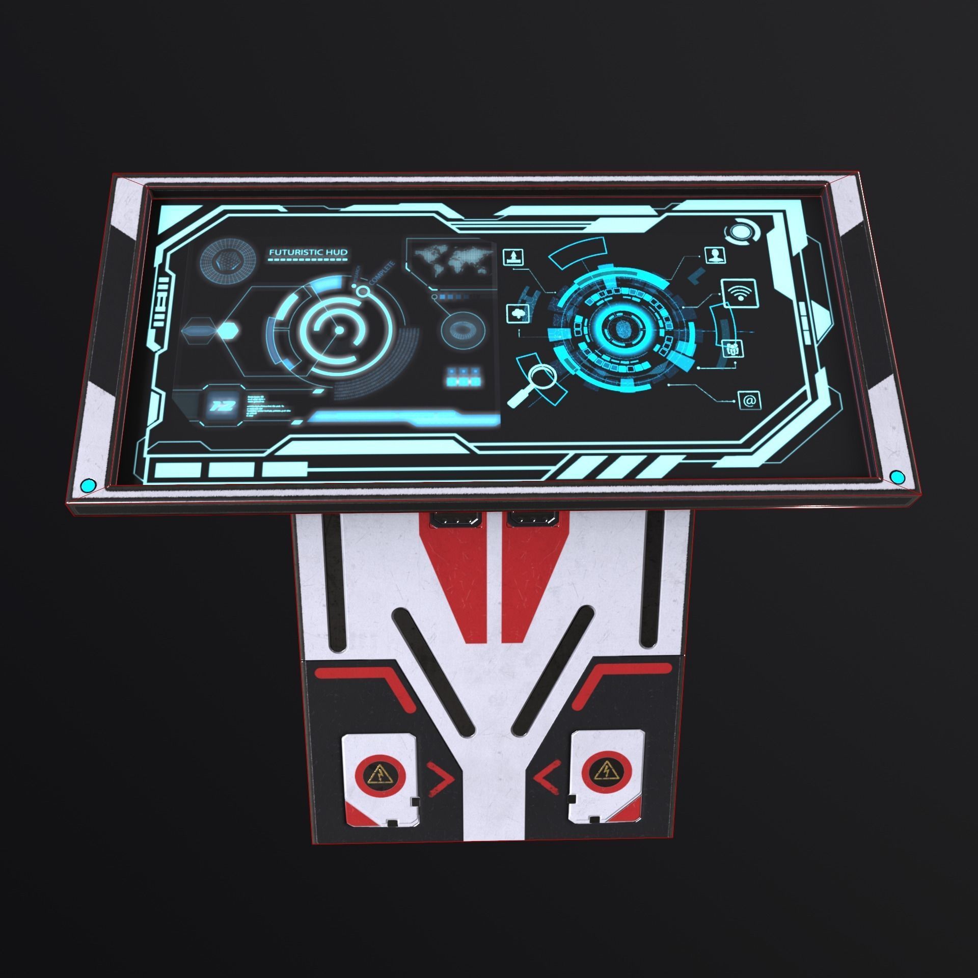 Sci-fi terminal Low-poly 3D model_8