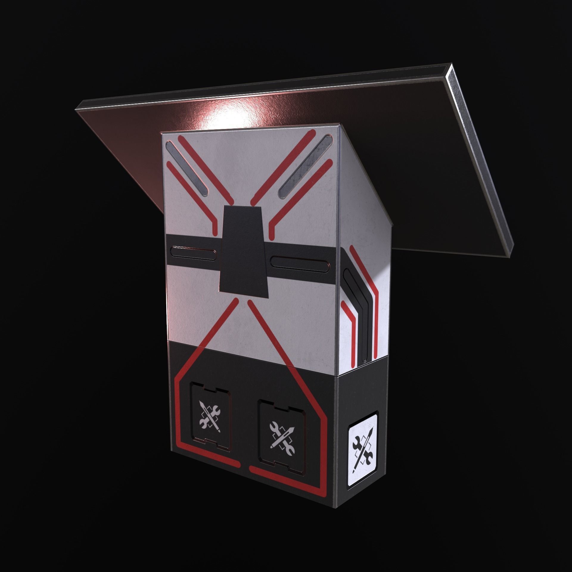 Sci-fi terminal Low-poly 3D model_3