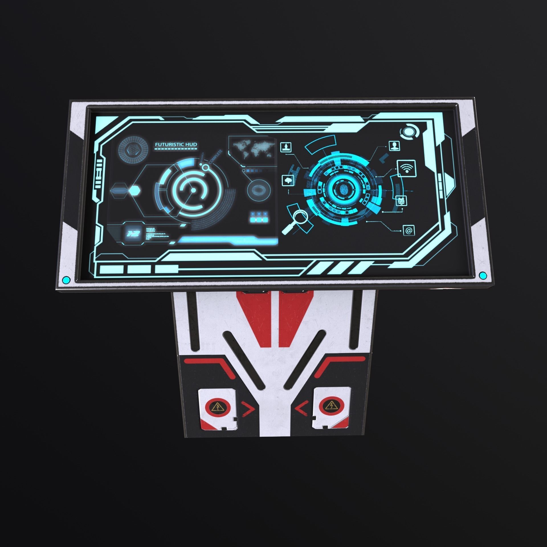 Sci-fi terminal Low-poly 3D model_5