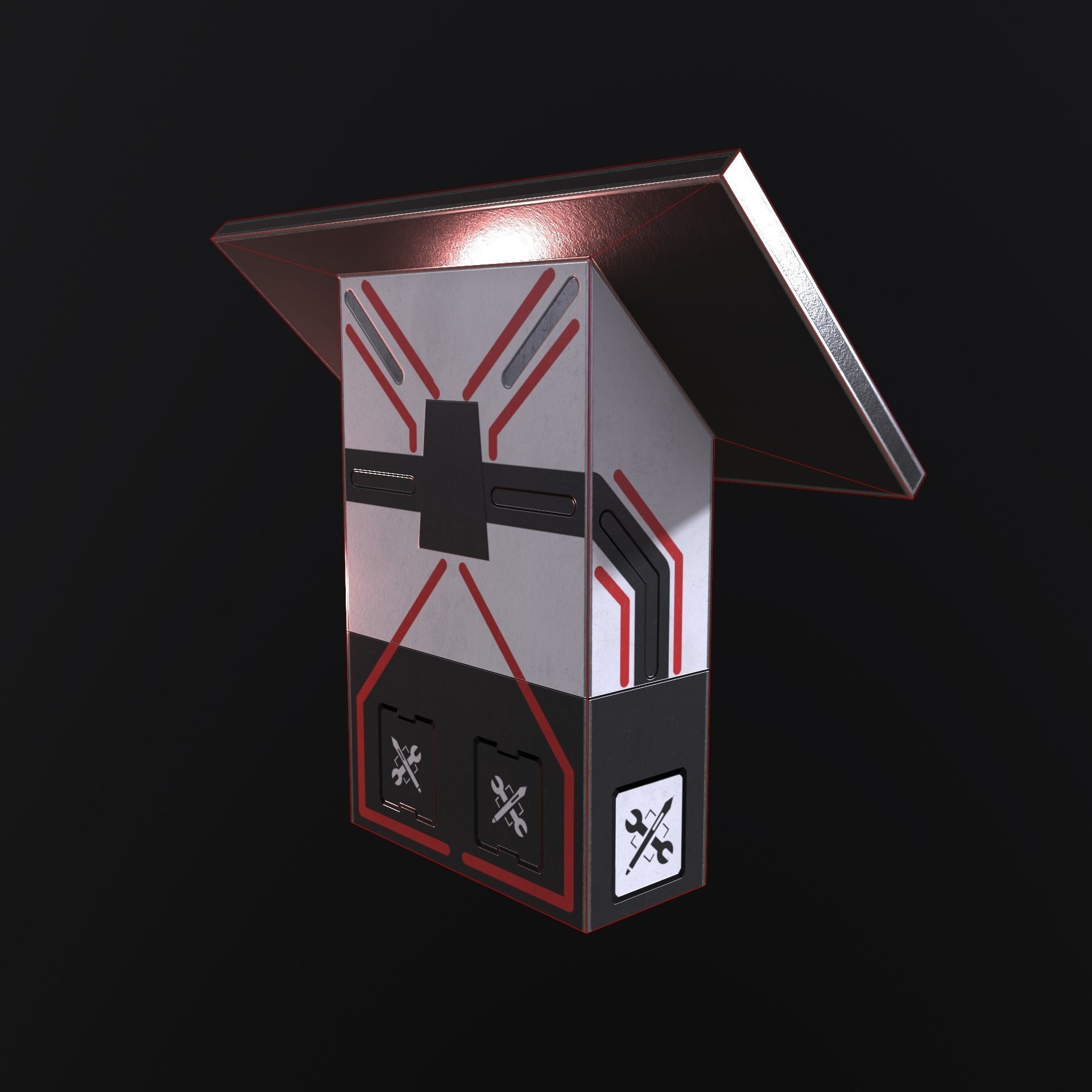 Sci-fi terminal Low-poly 3D model_7