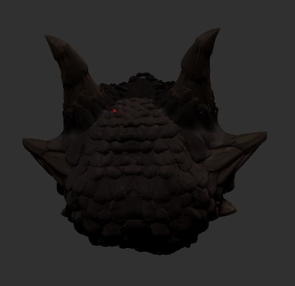 Stone Dragon 3D model_2