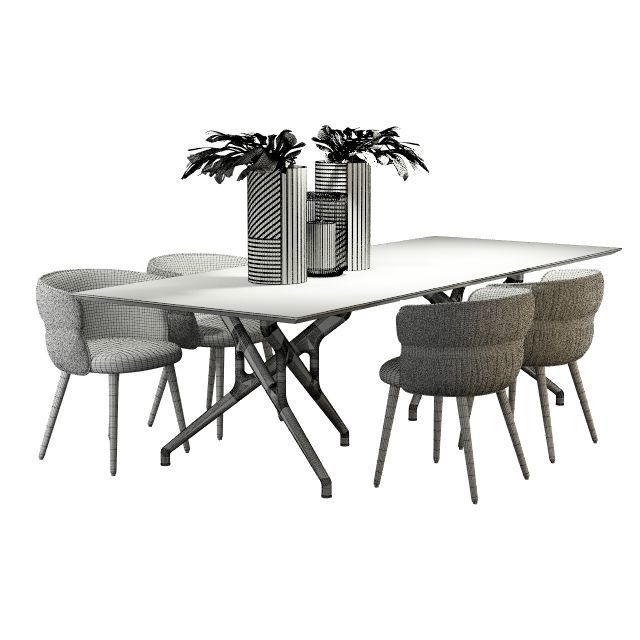 table chair 3D model_7