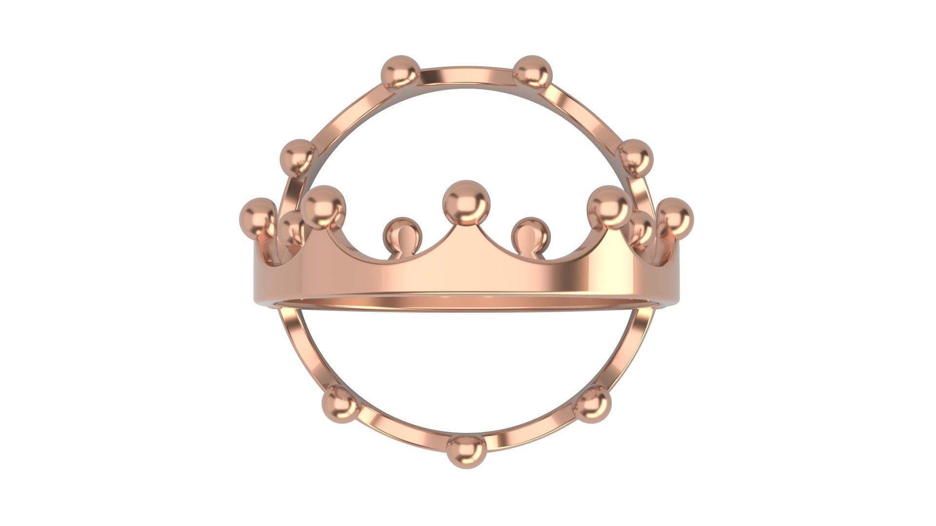 Crown ring V1 3D print model_5
