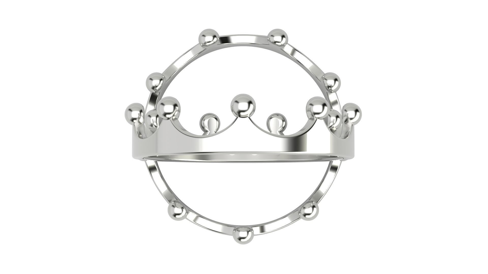 Crown ring V1 3D print model_4