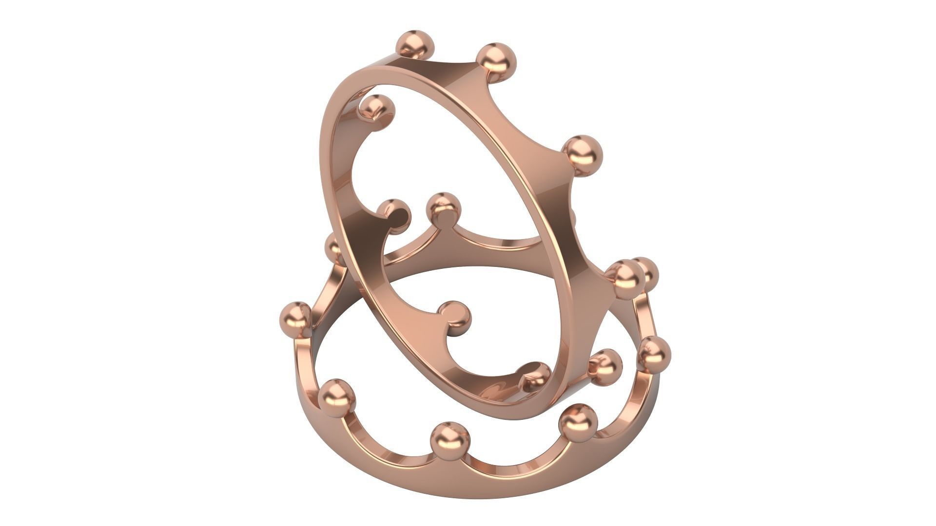 Crown ring V1 3D print model_2
