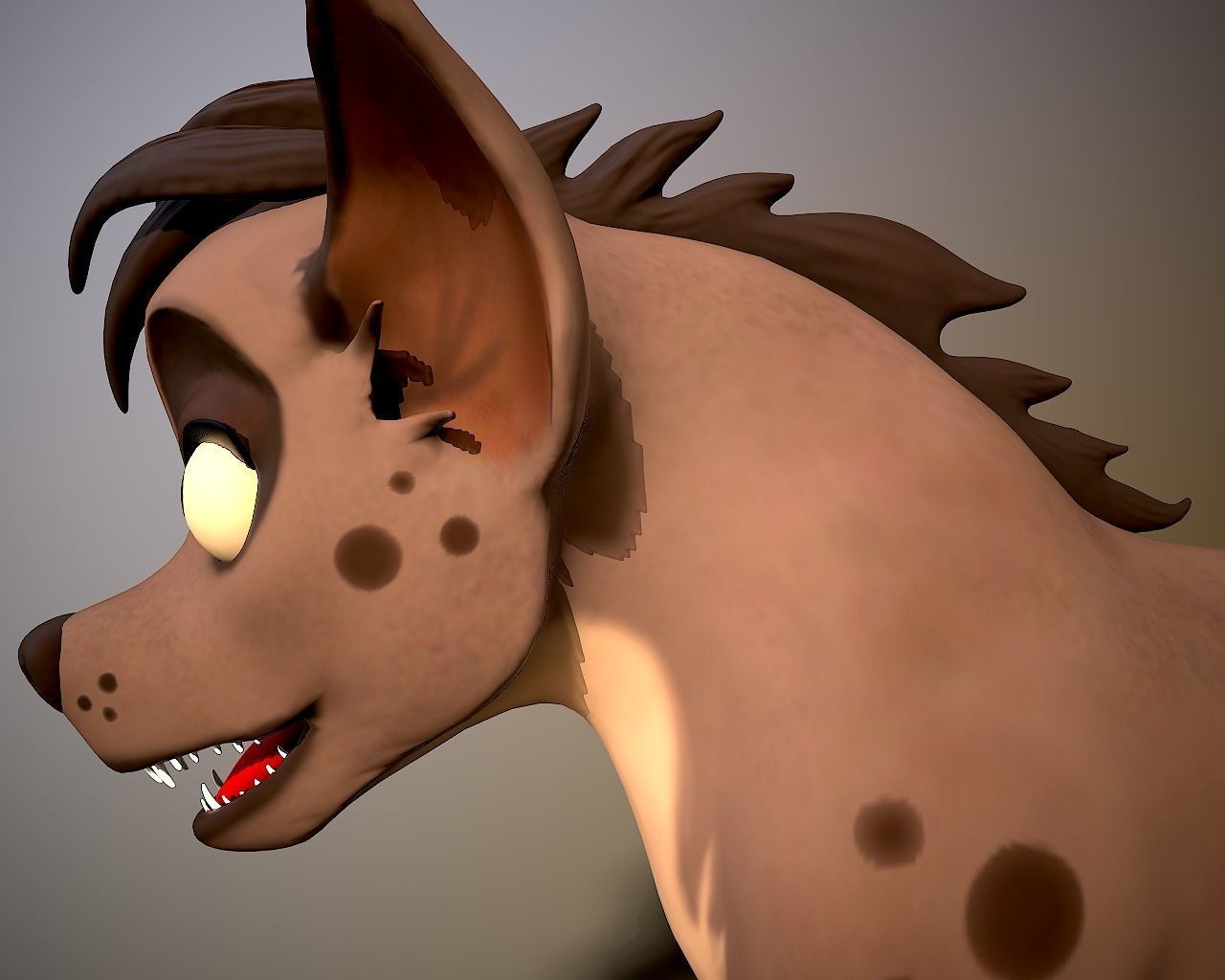 cartoon hyena Low-poly 3D model_8
