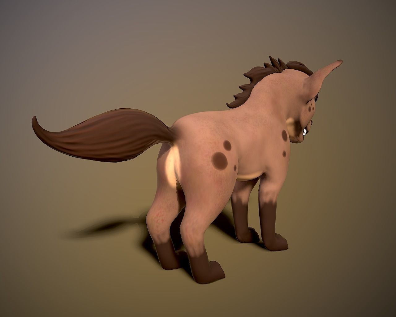 cartoon hyena Low-poly 3D model_6