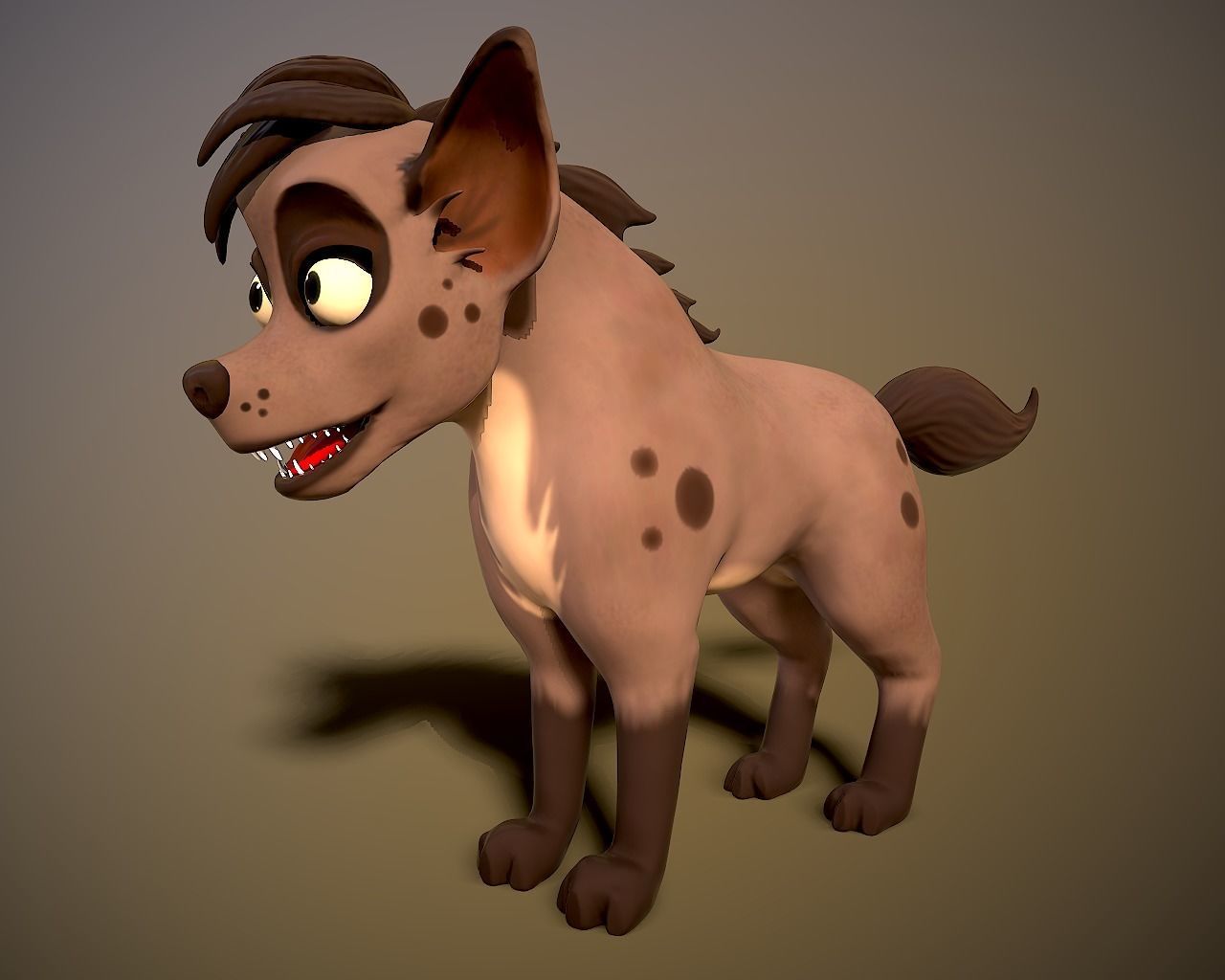 cartoon hyena Low-poly 3D model_7