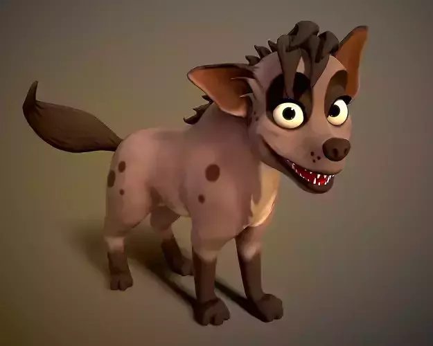 cartoon hyena Low-poly 3D model