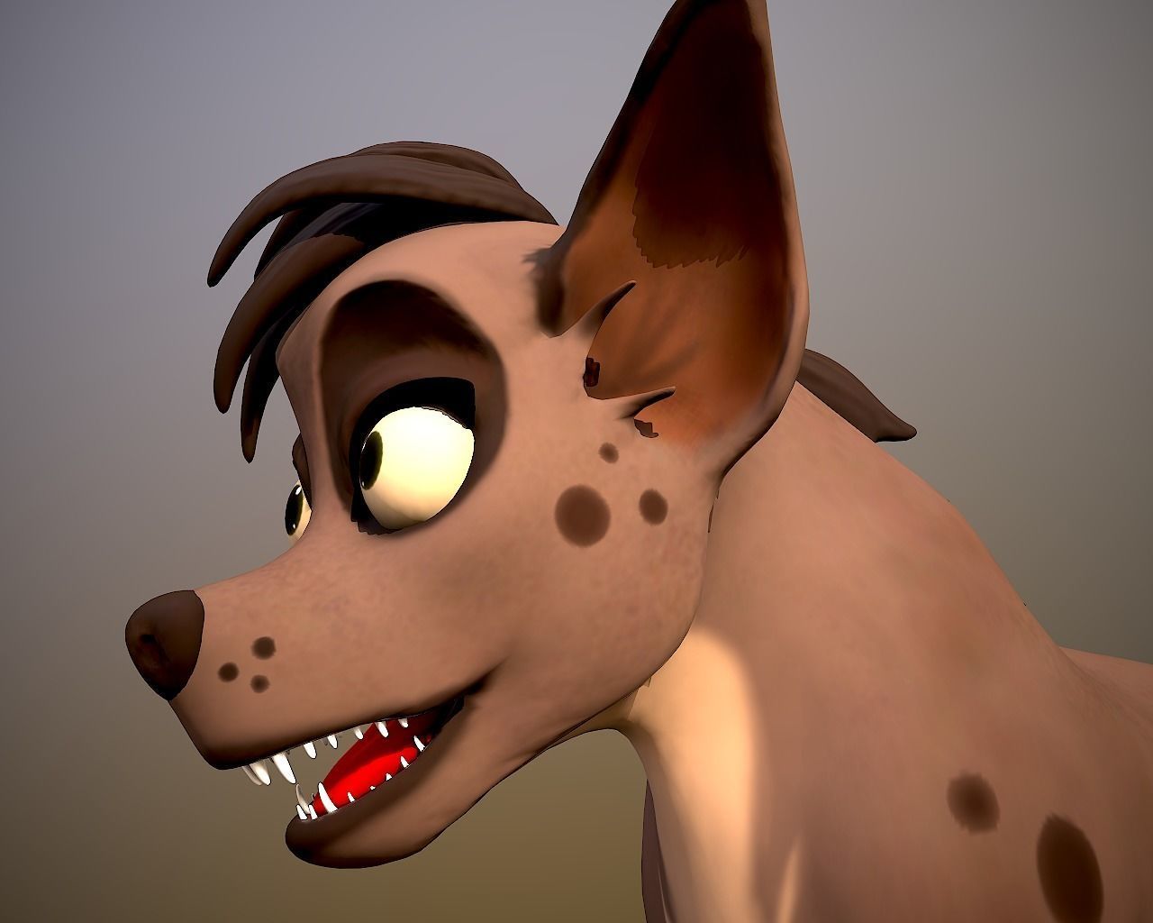cartoon hyena Low-poly 3D model_9