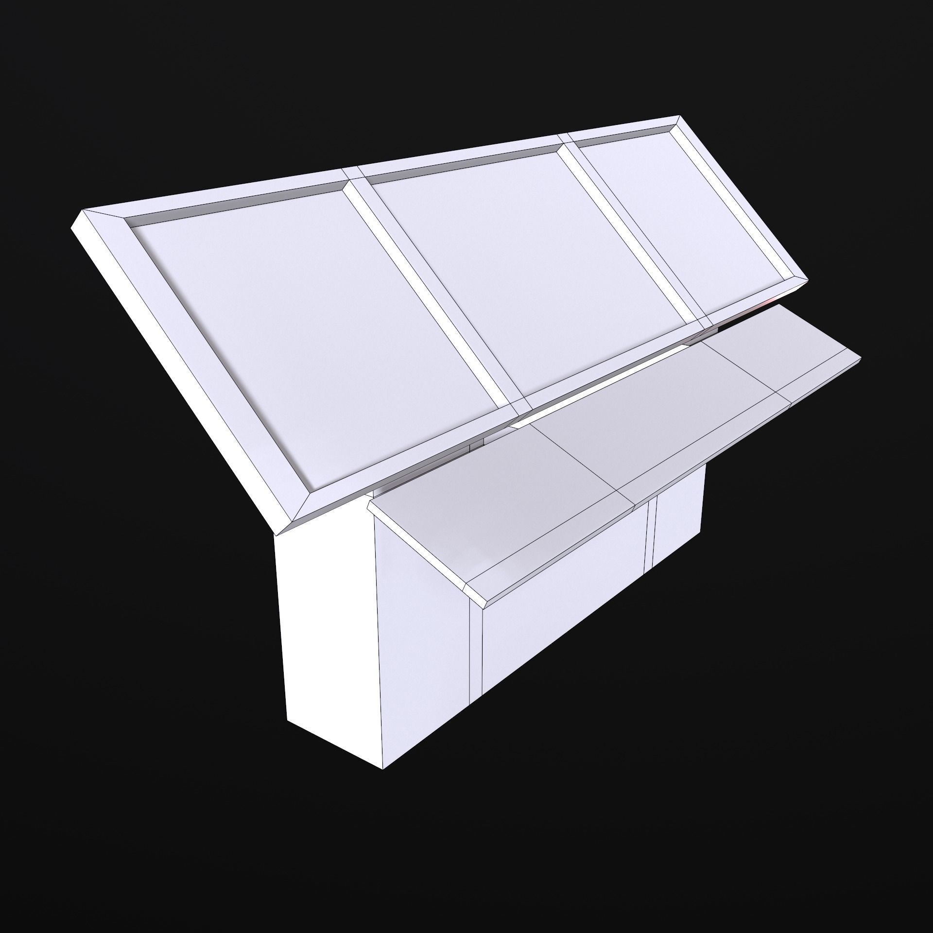 Sci-fi big terminal Low-poly 3D model_9