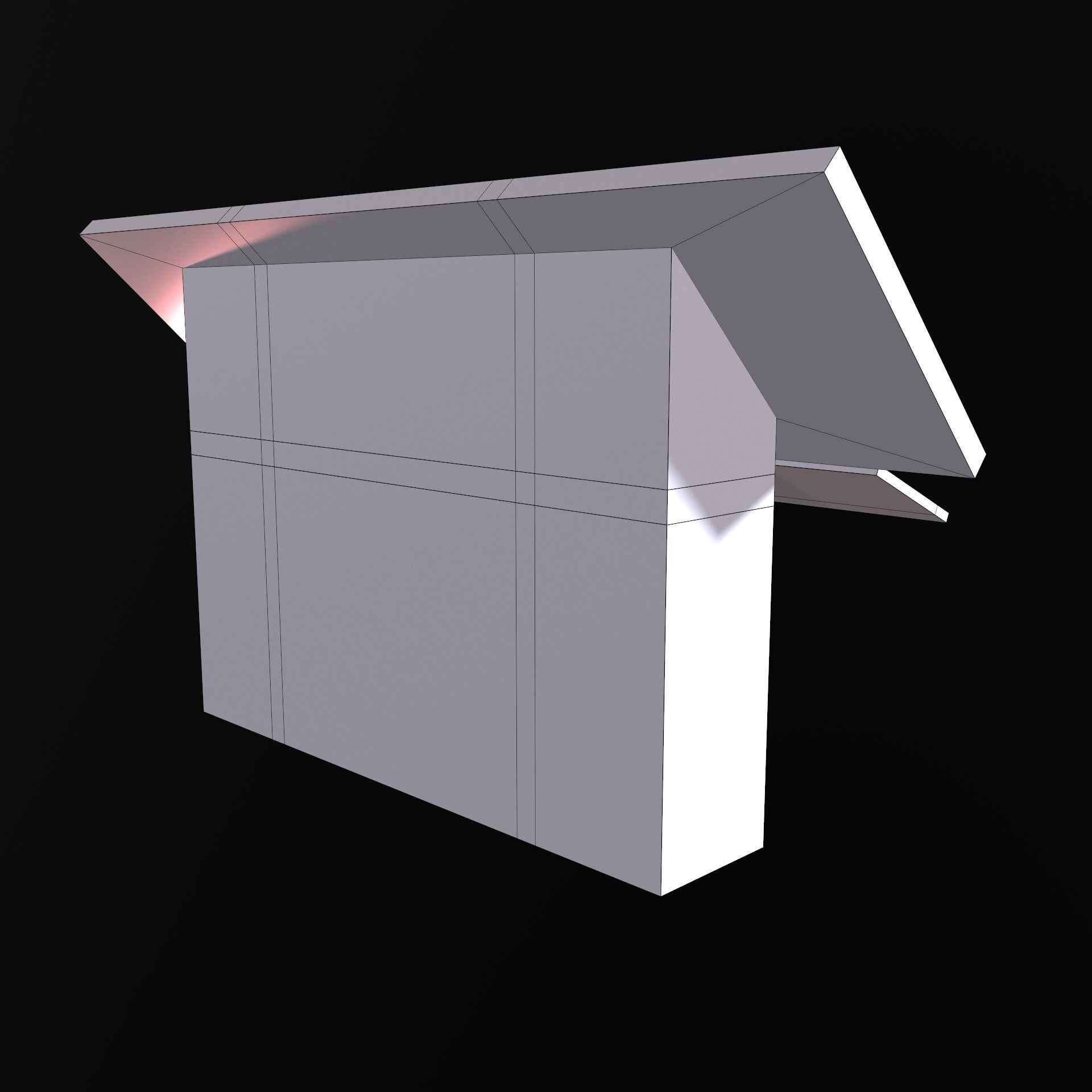 Sci-fi big terminal Low-poly 3D model_10