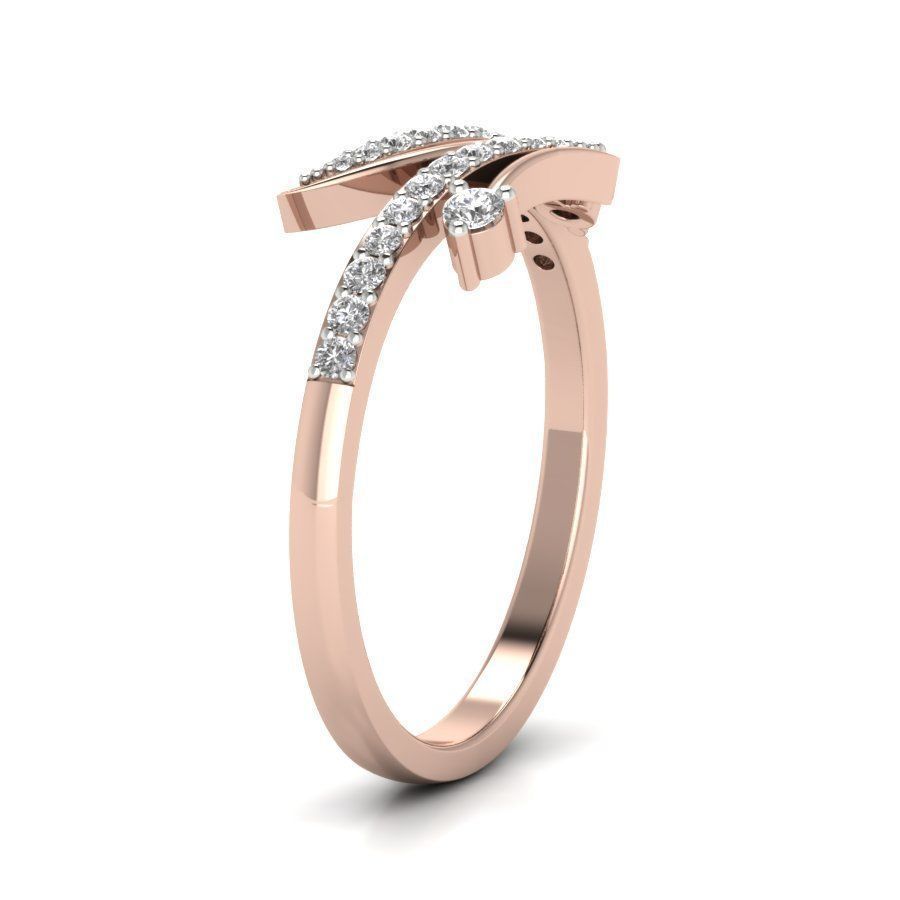 Diamond solitaire wedding engagement ring with 360 view 3D print model_9
