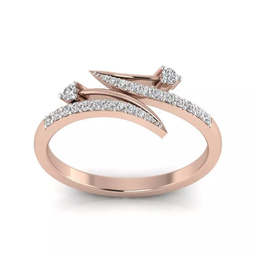 Diamond solitaire wedding engagement ring with 360 view 3D print model_0