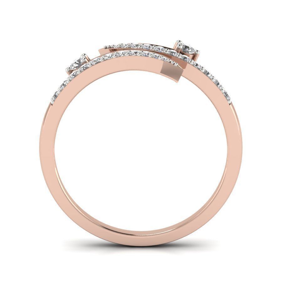 Diamond solitaire wedding engagement ring with 360 view 3D print model_6