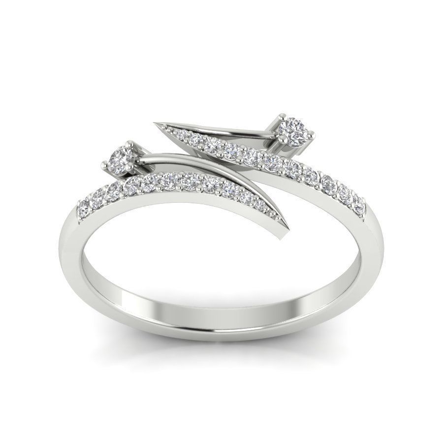 Diamond solitaire wedding engagement ring with 360 view 3D print model_7