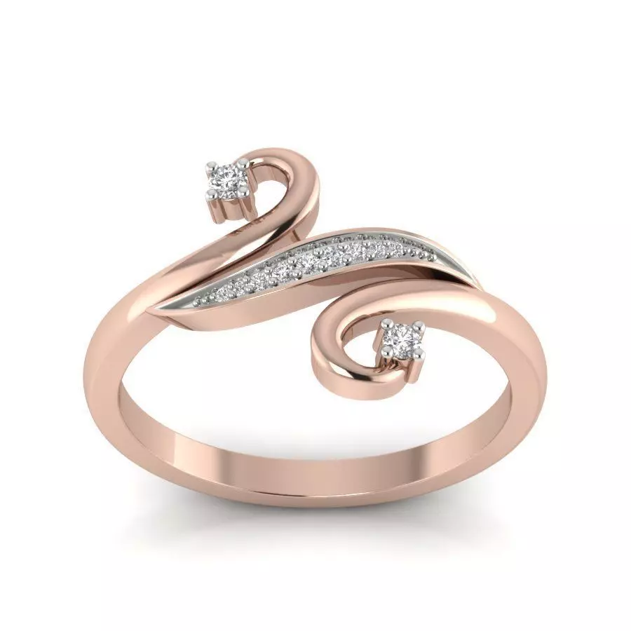 Solitaire wedding engagement ring with 360 view 3D print model