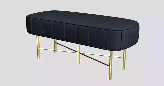 BENCH ottoman with gold legs