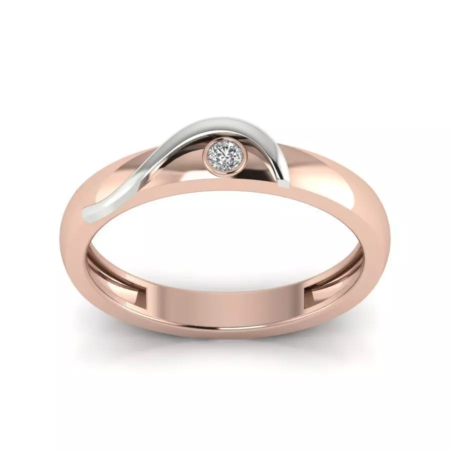 Diamond solitaire wedding engagement ring 3D print model