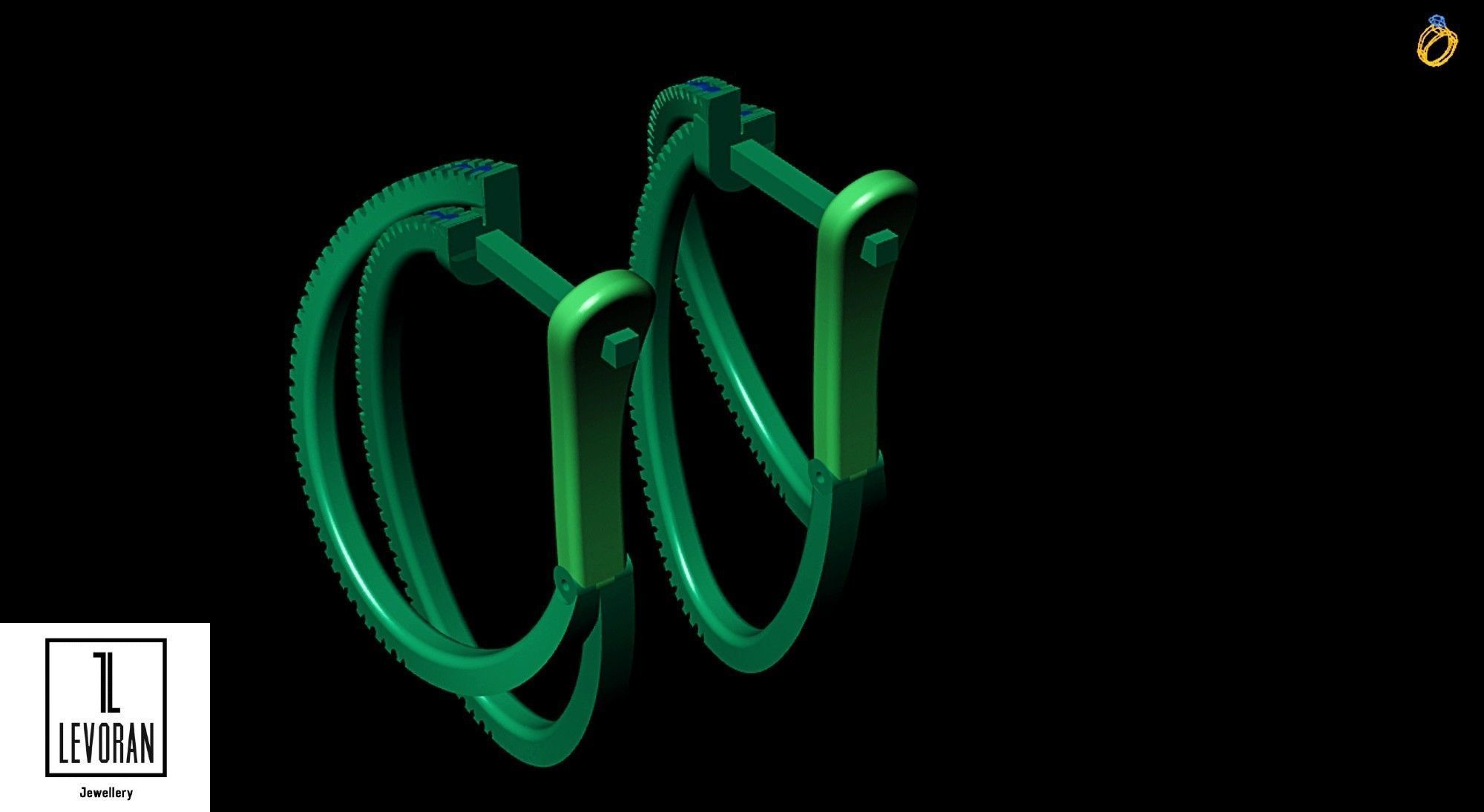 Twist Hoop Earrings stl file 3D print model_6